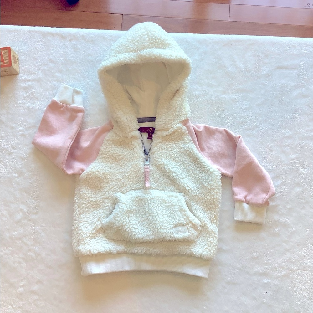 7 For All Mankind Toddler Hoodie Sherpa Sweatshirt Size 18M